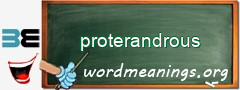 WordMeaning blackboard for proterandrous
